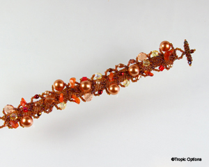 Faux Pearl Bracelet - Orange/Carnelian