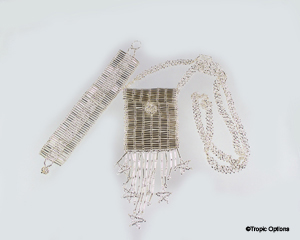 Lucy Amulet Bag/Bracelet Set - Silver Bugle
